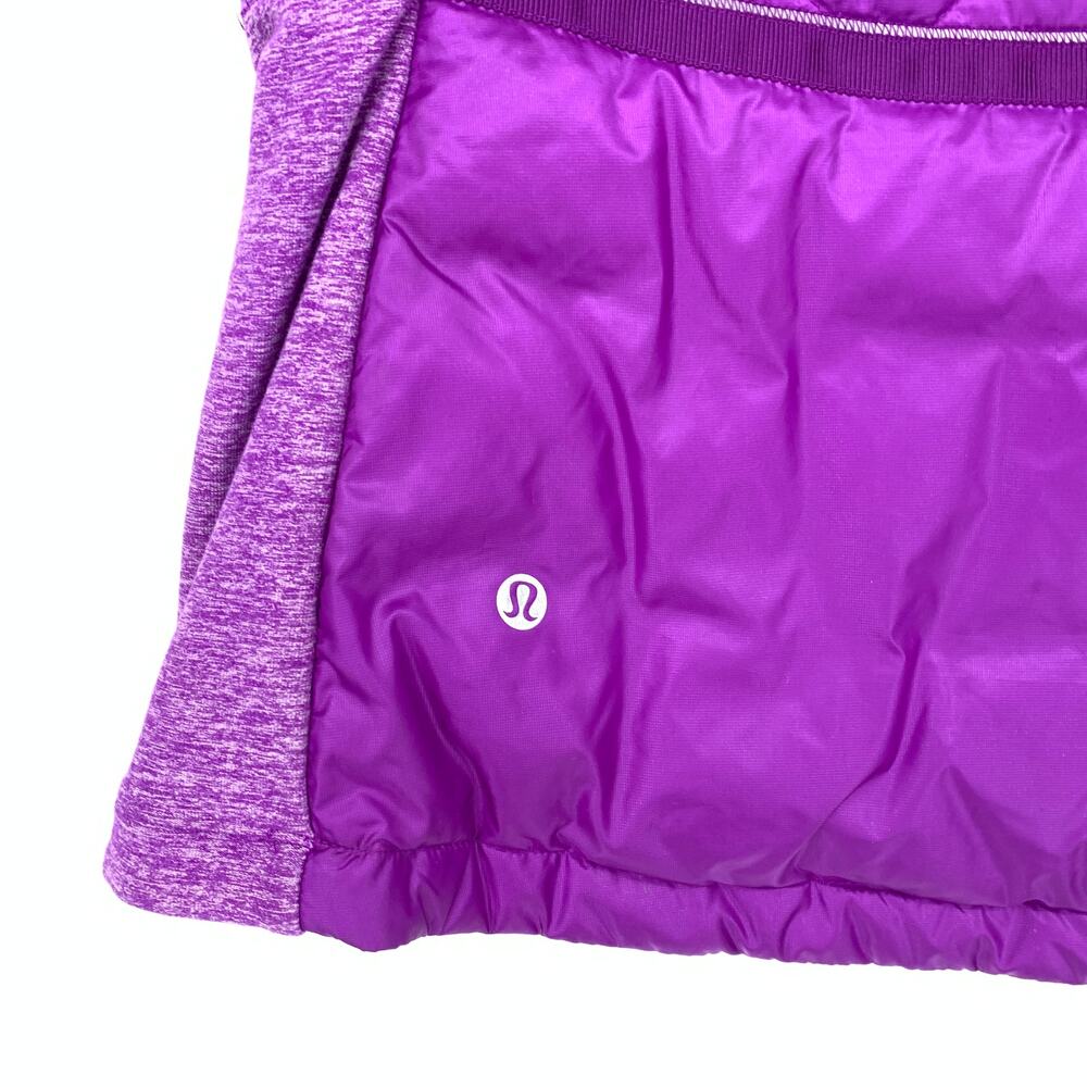 Lululemon Down For A Run Quilted Puffer Vest Womens Size 10 Purple Heather - Picture 3 of 7